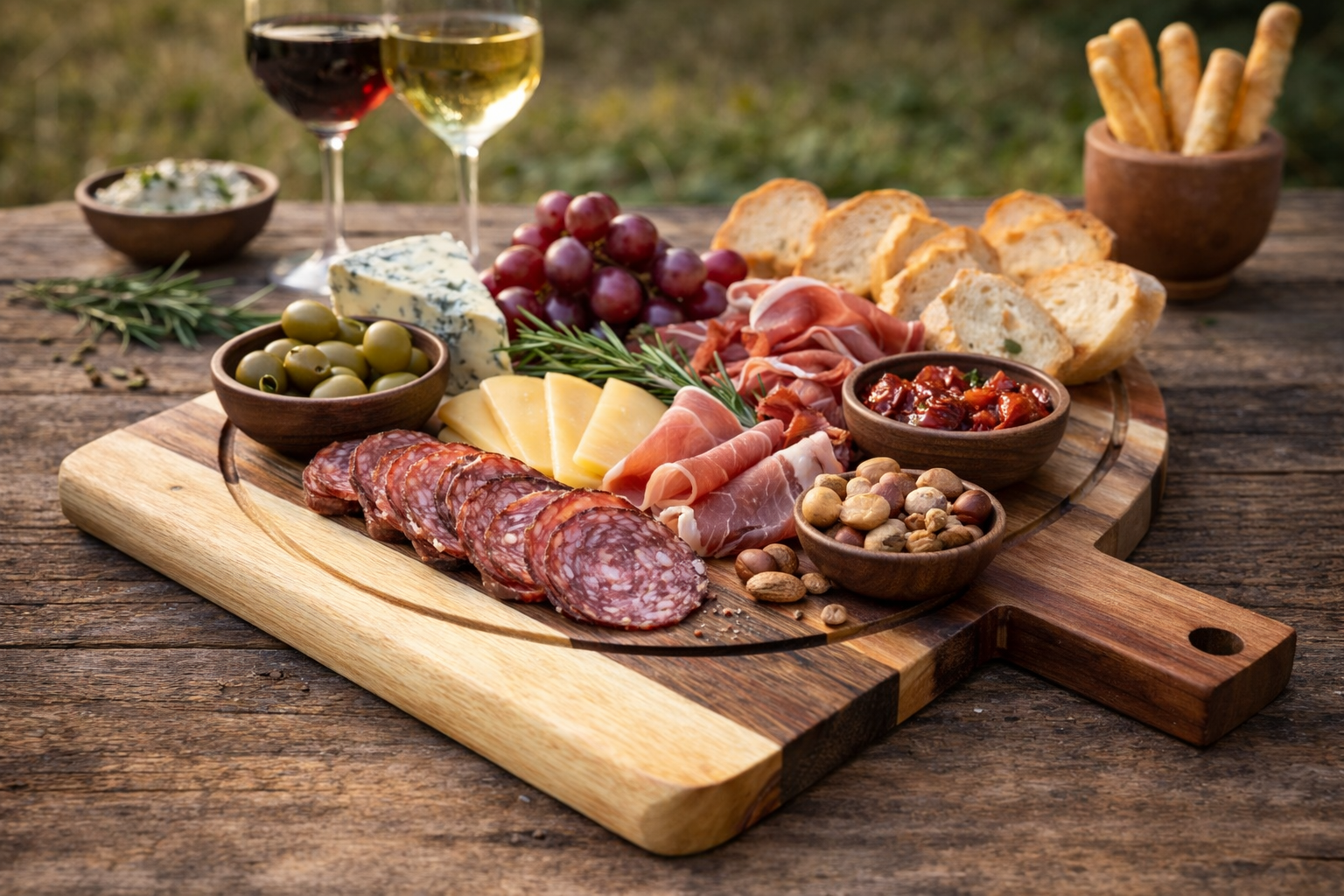 Luxe Houten snijplank 44x32x2 cm halfrond 1.13001ACA