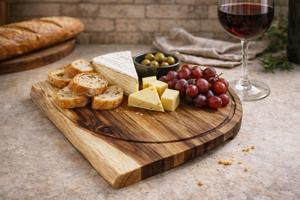 Luxe Houten snijplank 33x32x3 cm halfrond 1.13000ACA